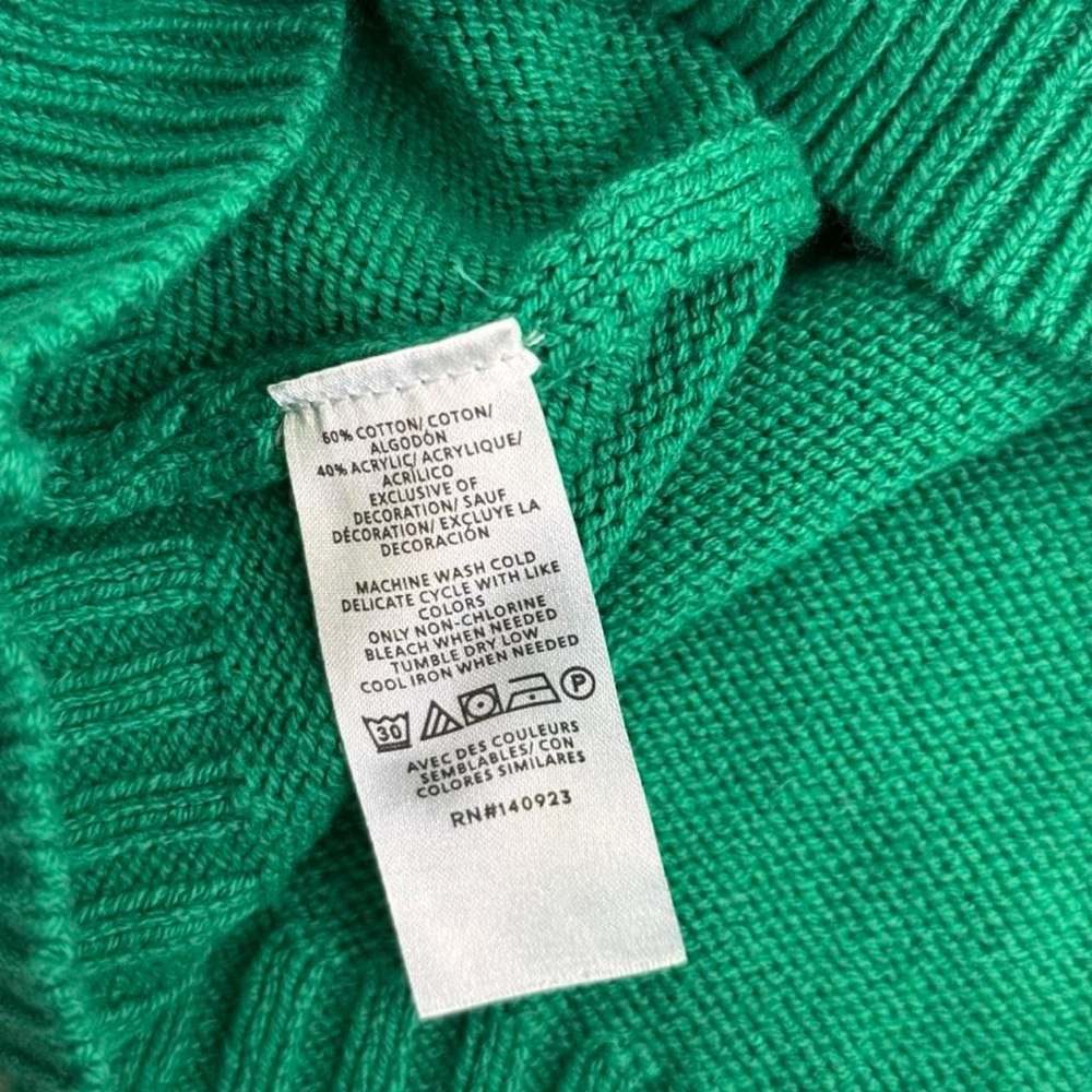‼️DONATING‼️ NWOT LOFT Vibrant Green “Luck” Knit Sweater - Picture 6 of 6